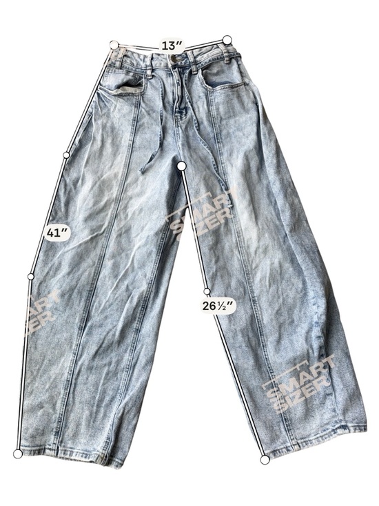 Altar’d State Connor Barrel Jeans Light Wash Size 8 High Rise Trendy Denim - Picture 5 of 11